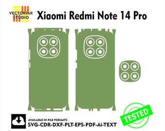 Xiaomi Redmi Note 14 Pro  Skin vector template file skin die cut layout