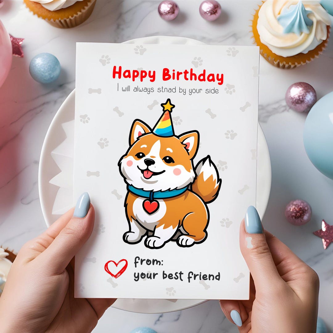 Custom Printable Puppy Dog Happy Birthday Cards, Funny Printable, Puppy ...