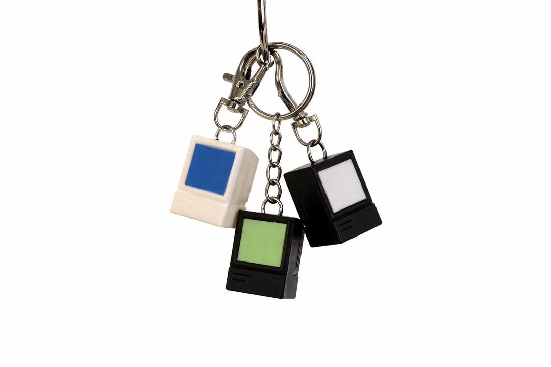 90s Computer Keychain | Retro PC Desk Ornament | Gift for at the Office ...