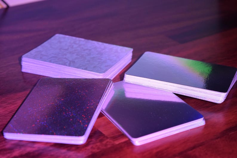 PRECUT Standard TCG 3.5" x 2.5" Holographic 300+ gsm cardstock | Ideal for UV Printing image 2