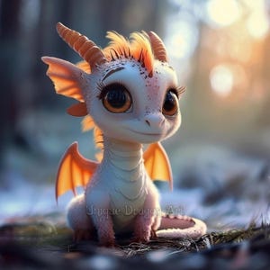 Adorable Baby Dragon – Digital Download, Cute Fantasy Wall Art, Whimsical Nursery Print, Perfect Gift for Kids & Dragon Lovers