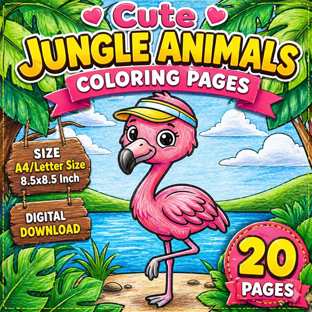 Dibujos para colorear de animales de la selva para niños, libro para ...