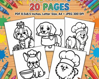 Cute Puppy Coloring Pages for Kids | Adorable Dog Coloring Book for Toddlers and Children