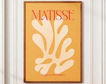Matisse Inspired Art Print - Decorative Wall Art, Abstract Botanical Design, High Quality Digital Download, Digital, Matisse, Abstract