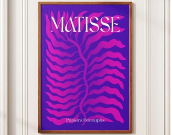 Matisse Inspired Art Print - Vibrant Botanical Wall Decor, Digital Download Poster, High Quality Artwork, Vibrant, Colourful, Matisse, Art