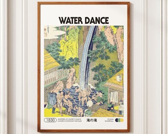 Water Dance - Japanese Woodblock Art Print, Natures Symphony Unfolds, High Quality Digital Download