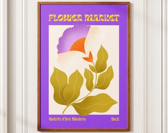 Flower Market - Modern Botanical Art, Vibrant Floral Wall Decor, Digital Download Print, Garden Art, Floral, Download, High Quality