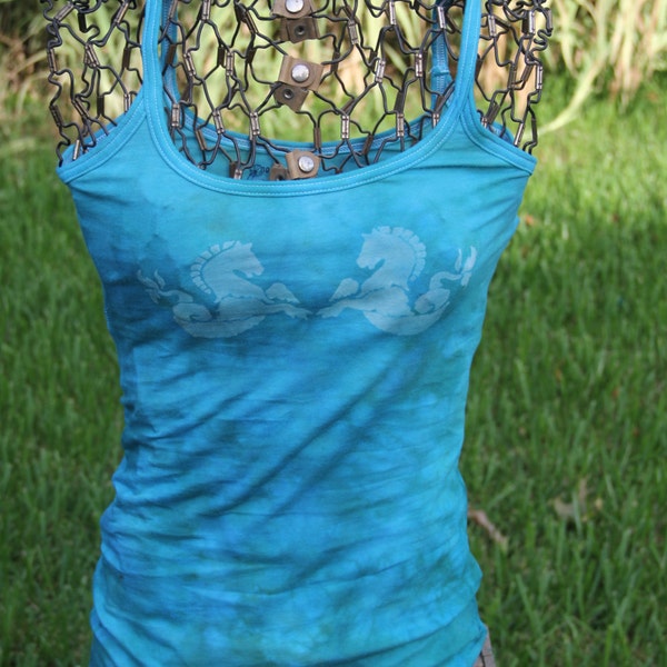 Water Horse Tank T-shirt hand Dyed