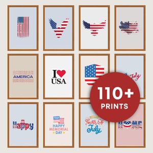 Impressões de arte da bandeira americana: decoração patriótica (download digital)