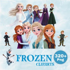 Frozen Clipart Bundle | Princess Png | Frozen Sublimation Design | Princess Birthday | Cute Frozen Png | Frozen Clipart | Frozen Transparent