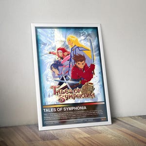 Tales of Symphonia Poster Print | Gaming Cover | Gaming Poster | 4 Colors | Gaming Decor | Video Game Poster | Gaming Gift, Video Game Print