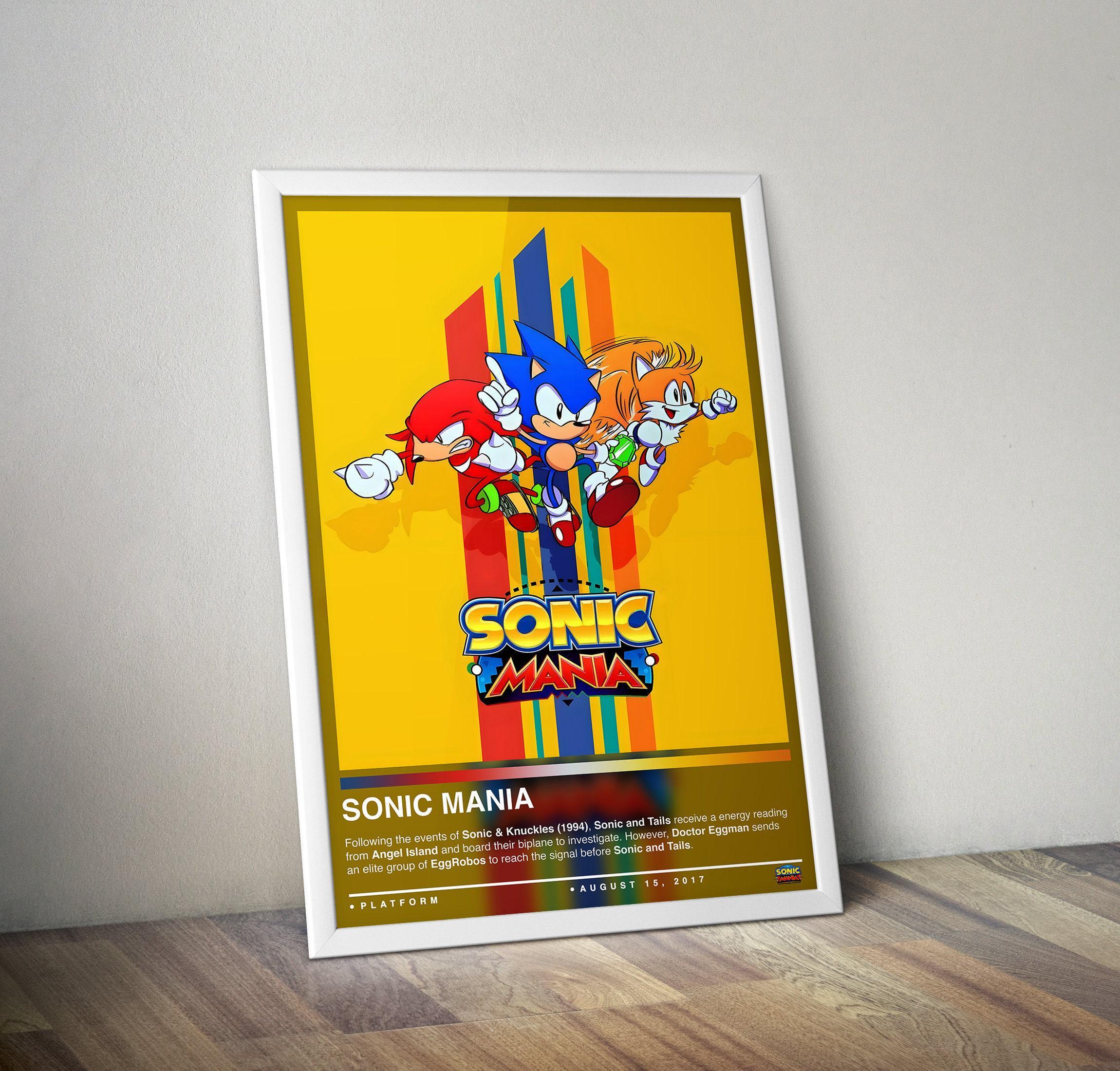 Sonic Mania Poster Print | Sonic Cover | Gaming Posters | 4 Colors | Gaming Decors | Video Game Posters | Gaming Gifts | Video Game Prints