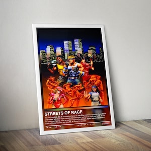 Streets of Rage Poster | Streets of Rage Print | Gaming Poster | 4 Colors | Gaming Decor | Video Game Poster | Gaming Gift, Video Game Print