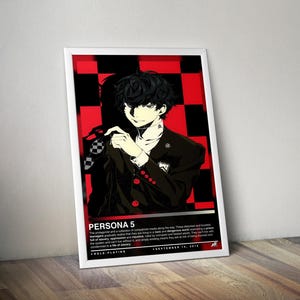 Poster Persona 5 | Impression Persona | Poster de jeu vidéo | 4 couleurs | Décoration de jeu | Affiche de jeu vidéo | Cadeau de jeu | Art mural gaming | Art de jeu