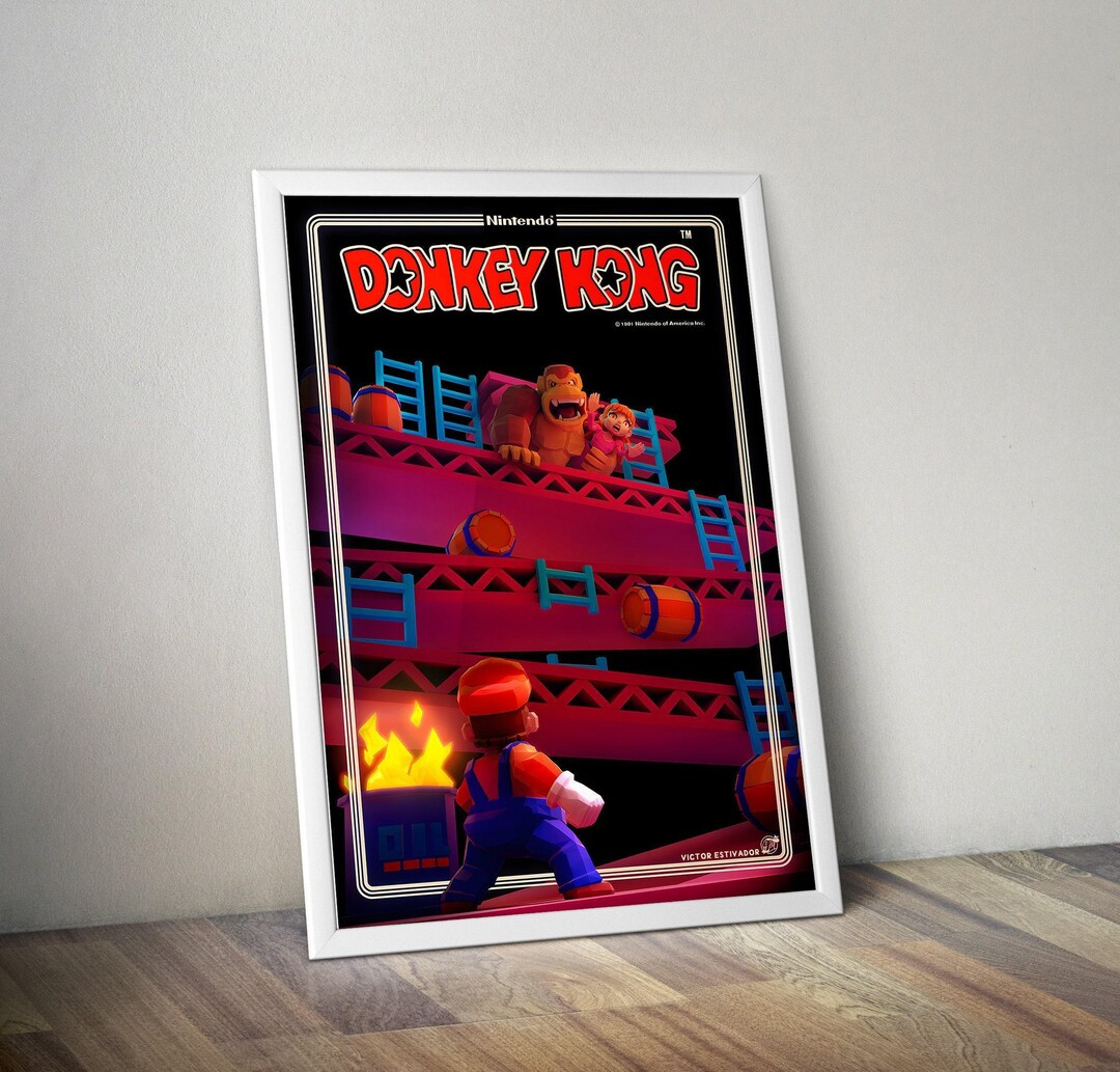 Donkey Kong Poster | Donkey Kong Prints | Retro Video Game | Video Game ...