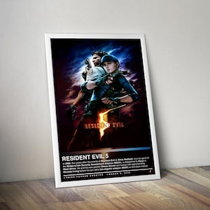 Resident Evil 5 Poster | Resident Evil Print | Gaming Poster | 4 Colors | Gaming Decor | Video Game Poster | Gaming Gift | Gaming Wall Art