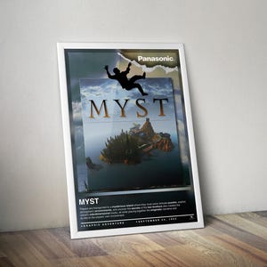 Plakat Myst | Okładka Myst | Plakat do gier | 4 kolory | Dekoracja do gier | Plakat do gier wideo | Prezent do gier | Grafika ścienna do gier | Dekoracja do gier