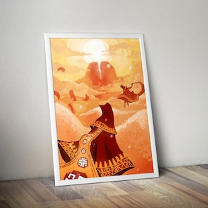 Journey Poster | Gaming Poster | Journey Prints | Video Game Poster | The Traveler Poster | Large Poster Prints | Wall Decor Posters