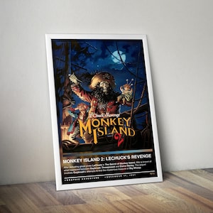 Monkey Island 2 LeChuck's Revenge Poster | Gaming Poster | 4 Colors | Gaming Decor | Video Game Poster | Gaming Gift | Gaming Wall Art