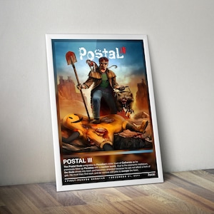 Postal 3 Poster Print | Postal Cover | Gaming Posters | 4 Colors | Gaming Decors | Video Game Posters | Gaming Gifts | Video Game Prints