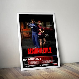 Resident Evil 2 Poster | Resident Evil Print | Gaming Poster | 4 Colors | Gaming Decor | Video Game Poster | Gaming Gift | Gaming Wall Art