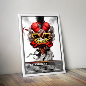 Street Fighter 5 Poster | Street Fighter Print | Gaming Poster | 4 Colors | Gaming Decor | Video Game Poster | Gaming Gift | Gaming Wall Art