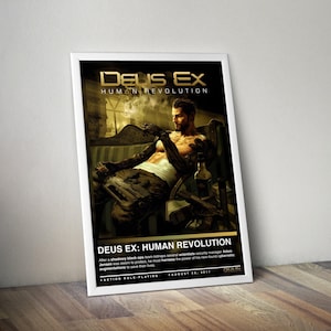 Deus Ex Human Revolution Poster Print | Gaming Cover | Gaming Poster | 4 Colors | Gaming Decor, Video Game Poster, Gaming Gift, Gaming Print