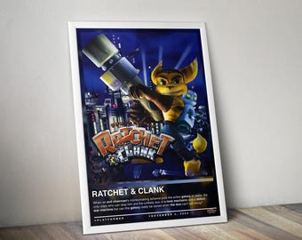 Ratchet and Clank Poster Print | Gaming Poster | 4 Colors | Gaming Decor | Video Game Poster | Gaming Gift | Video Game Print | Gaming Cover