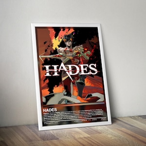 Hades Poster Print | Hades Cover | Gaming Poster | 4 Colors | Gaming Decor | Video Game Posters | Gaming Gifts | Video Game Prints