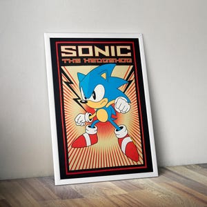Sonic the Hedgehog Poster | Gaming Poster | Sonic Prints | Video Game Posters | Large Poster Prints | Wall Decor Posters | Gaming Gifts