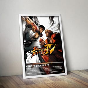 Street Fighter 4 Poster | Street Fighter Print | Gaming Poster | 4 Colors | Gaming Decor | Video Game Poster | Gaming Gift | Gaming Wall Art