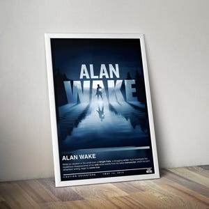 Plakat Alan Wake Wydruk | Okładka do gier | Plakat do gier | 4 kolory | Dekoracja do gier | Plakat do gier wideo | Prezent do gier | Wydruk do gier wideo