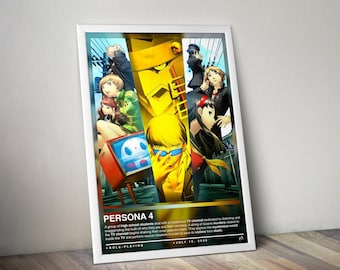 Persona 4 Poster | Persona Print | Gaming Poster | 4 Colors | Gaming Decor | Video Game Poster | Gaming Gift | Gaming Wall Art | Gaming Art