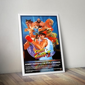 Street Fighter 2 Poster | Street Fighter Druck | Gaming Poster | 4 Farben | Gaming Dekor | Videospiel Poster | Gaming Geschenk | Gaming Wandkunst