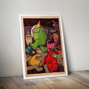 Among Us Poster | Gaming Poster | Among Us Print | Impostor Poster | Video Game Poster | Large Poster Print | Wall Decor Poster | Gamer Gift