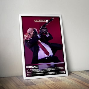 Hitman 2 Poster Print | Hitman Cover | Gaming Poster | 4 Colors | Gaming Decor | Video Game Posters | Gaming Gifts | Video Game Prints