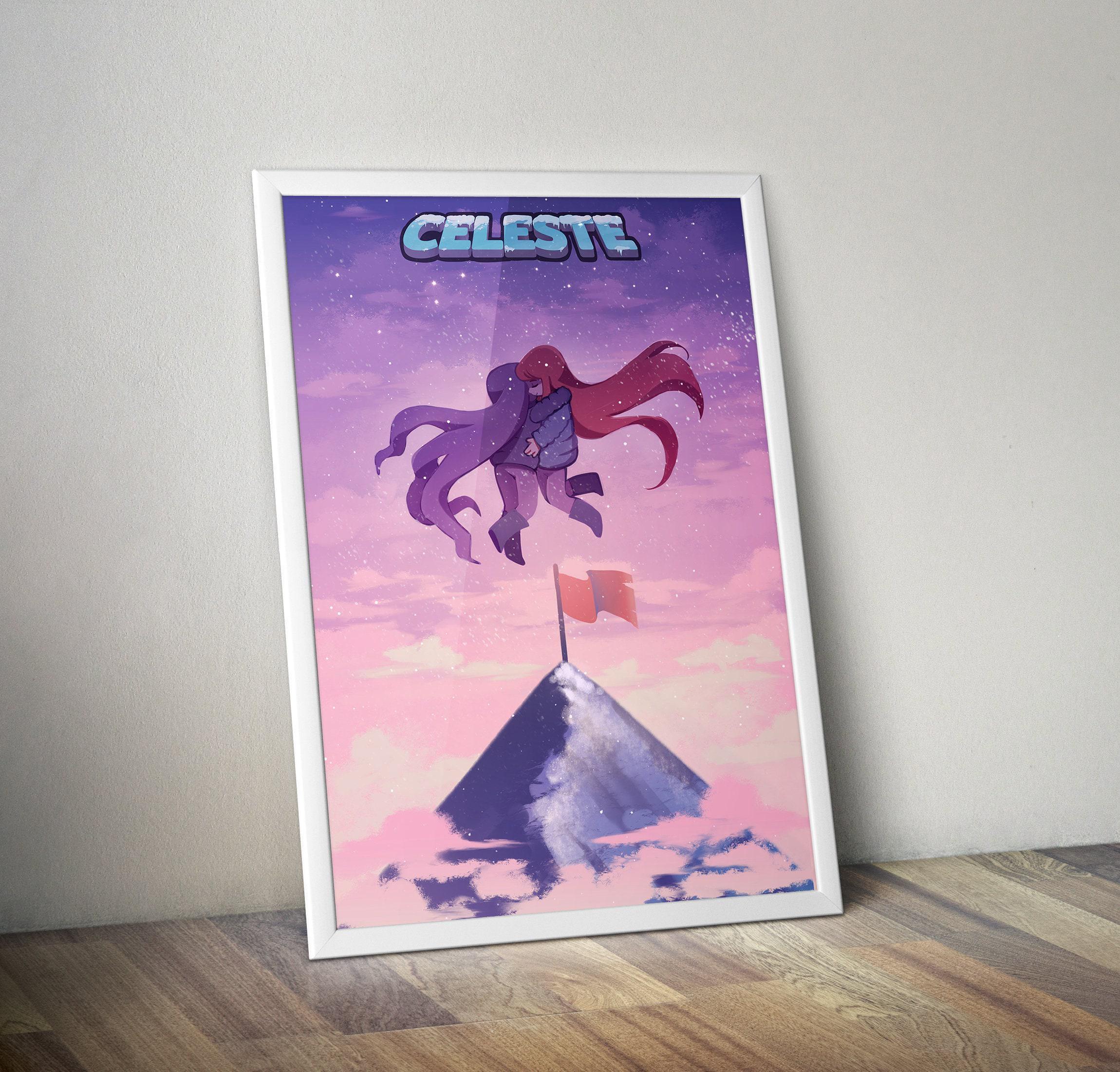 Celeste Poster | Gaming Poster | Celeste Prints | Video Game Poster | Madeline Poster | Large Poster Print | Wall Deocr Poster | Gaming Gift