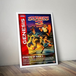 Streets of Rage 3 Poster | Streets of Rage Print | Gaming Poster | 4 Colors | Gaming Decor, Video Game Poster, Gaming Gift, Video Game Print