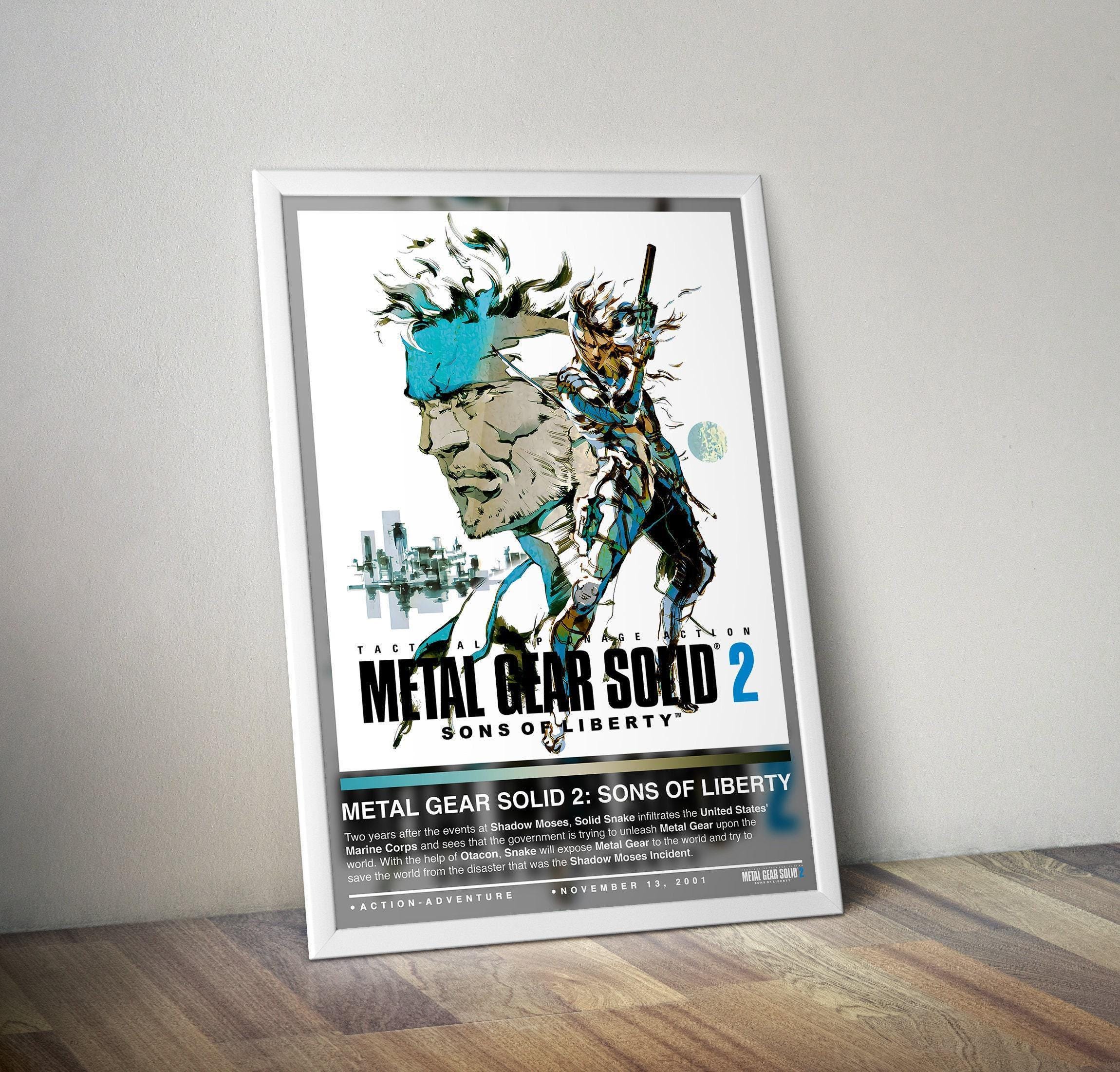 Metal Gear Solid 2 Sons of Liberty Poster | Gaming Poster | 4 Colors | Gaming Decors | Video Game Posters | Gaming Gifts | Video Game Prints