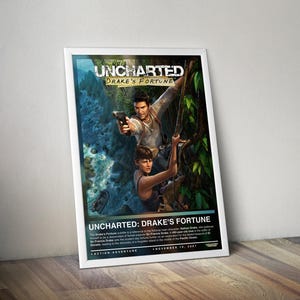 Uncharted Drake's Fortune Poster | Uncharted Druck | Gaming Poster | 4 Farben, Gaming Decor, Videospiel Poster, Gaming Geschenk, Gaming Wandkunst