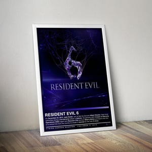 Resident Evil 6 Poster | Resident Evil Print | Gaming Poster | 4 Colors | Gaming Decor | Video Game Poster | Gaming Gift | Gaming Wall Art