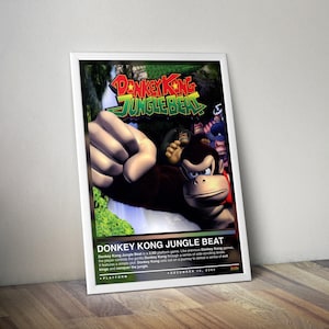 Donkey Kong Jungle Beat Poster | Donkey Kong Print | Gaming Poster | 4 Colors | Gaming Decor | Video Game Poster | Gaming Gift | Gaming Art