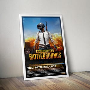 PUBG Poster Print | PlayerUnknown's Battlegrounds | Gaming Poster, 4 Colors , Gaming Decor, Video Game Poster, Gaming Gift, Video Game Print