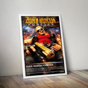 Duke Nukem Forever Poster Print | Duke Nukem Cover | Gaming Poster, 4 Colors, Gaming Decor, Video Game Poster, Gaming Gift, Video Game Print