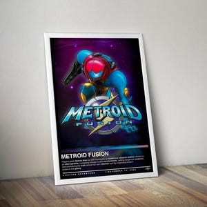 Metroid Fusion Poster Print | Metroid Fusion Cover | Gaming Poster, 4 Colors, Gaming Decor, Video Game Poster, Gaming Gift, Video Game Print