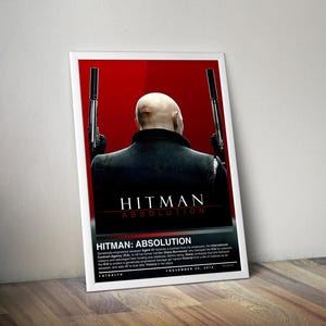 Hitman Absolution Poster Print | Hitman Cover | Gaming Poster | 4 Colors | Gaming Decor | Video Game Poster | Gaming Gift | Video Game Print
