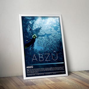 Plakat Abzu | Okładka do gier | Plakat do gier | 4 kolory | Dekoracja do gier | Plakat do gier wideo | Prezent do gier | Wydruk do gier wideo