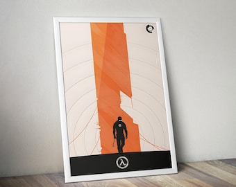 Half-Life Poster | Gaming Poster |  Half Life Prints | Video Game Posters | Gordon Freeman Poster | Wall Deocr Posters | Large Poster Prints