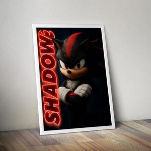 Shadow the Hedgehog Poster | Gaming Poster | Sonic Prints | Video Game Posters | Large Poster Prints | Wall Decor Posters | Gaming Gifts