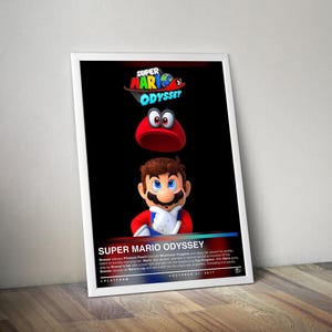 Super Mario Odyssey-poster | Super Mario-print | Gamingposter | 4 kleuren | Gamingdecoratie | Videogameposter | Gamingcadeau | Gaming muurkunst